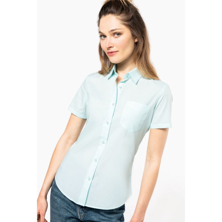 K548 - Chemise popeline manches courtes femme