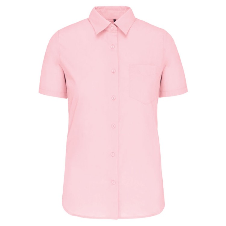 K548 - Chemise popeline manches courtes femme