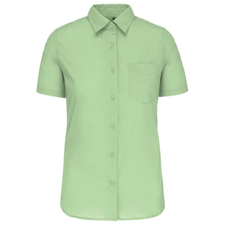 K548 - Chemise popeline manches courtes femme