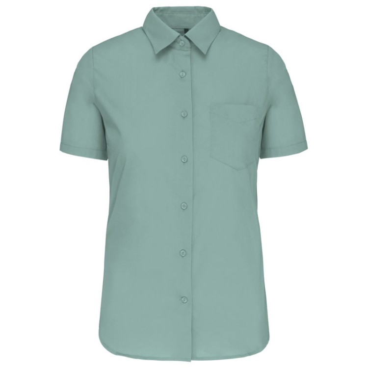 K548 - Chemise popeline manches courtes femme